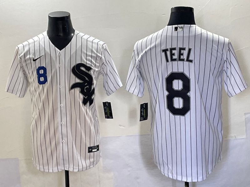 Men 2025 Chicago White Sox #8 Teel White Stripe Game Nike MLB Jersey style 7->chicago white sox->MLB Jersey